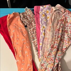 Floral and Solid Kids Leggings Set